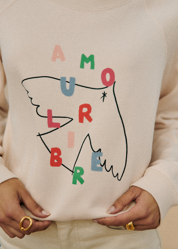 Amour Libre Oiseau Sweatshirt - Sézane x Pangea