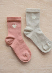 Set of 2 heart socks