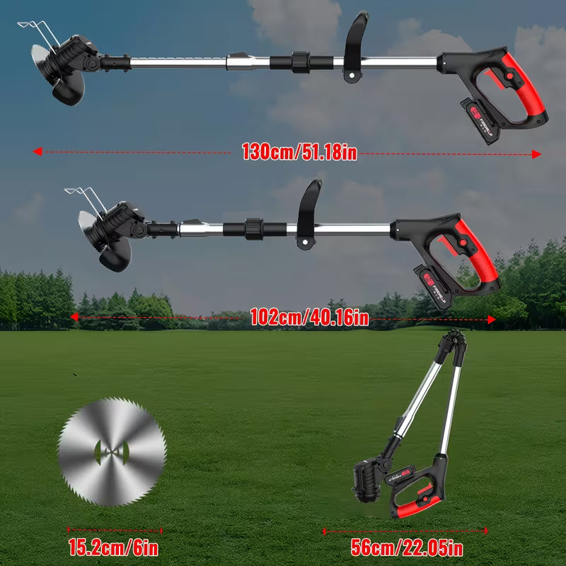 21V Cordless Electric Weed Wacker | 3-in-1 Lawn Trimmer, Edger & Garden Cutter with 3 Blades