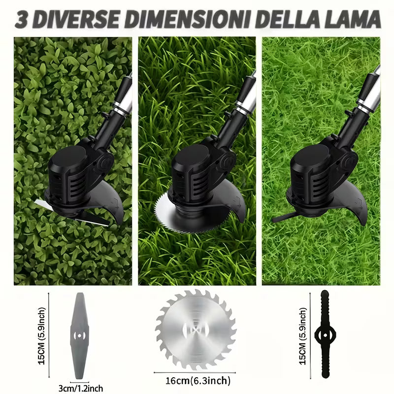 21V Cordless Electric Weed Wacker | 3-in-1 Lawn Trimmer, Edger & Garden Cutter with 3 Blades