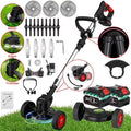 21V Cordless Electric Weed Wacker | 3-in-1 Lawn Trimmer, Edger & Garden Cutter with 3 Blades