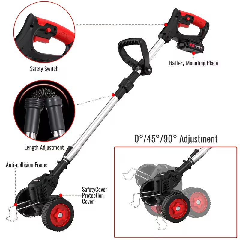 21V Cordless Electric Weed Wacker | 3-in-1 Lawn Trimmer, Edger & Garden Cutter with 3 Blades