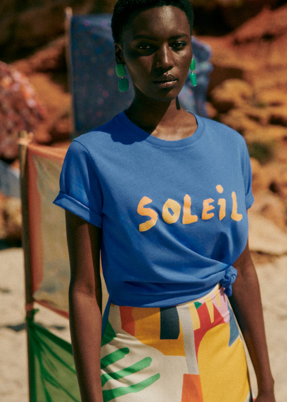 Soleil Manuscrit T-Shirt - Sézane x G.KERO - Pink Creation